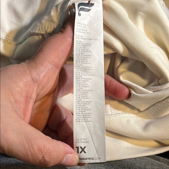 Fabletics Boost PowerHold High-Waisted 7/8 Active Legging Cream/Green/Lavender - Picture 5 of 11